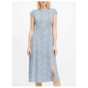 Banana Republic floral midi cap sleeve dress